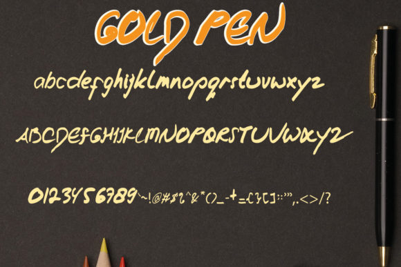 Bring Charm to Your Creations with Gold Pen Font